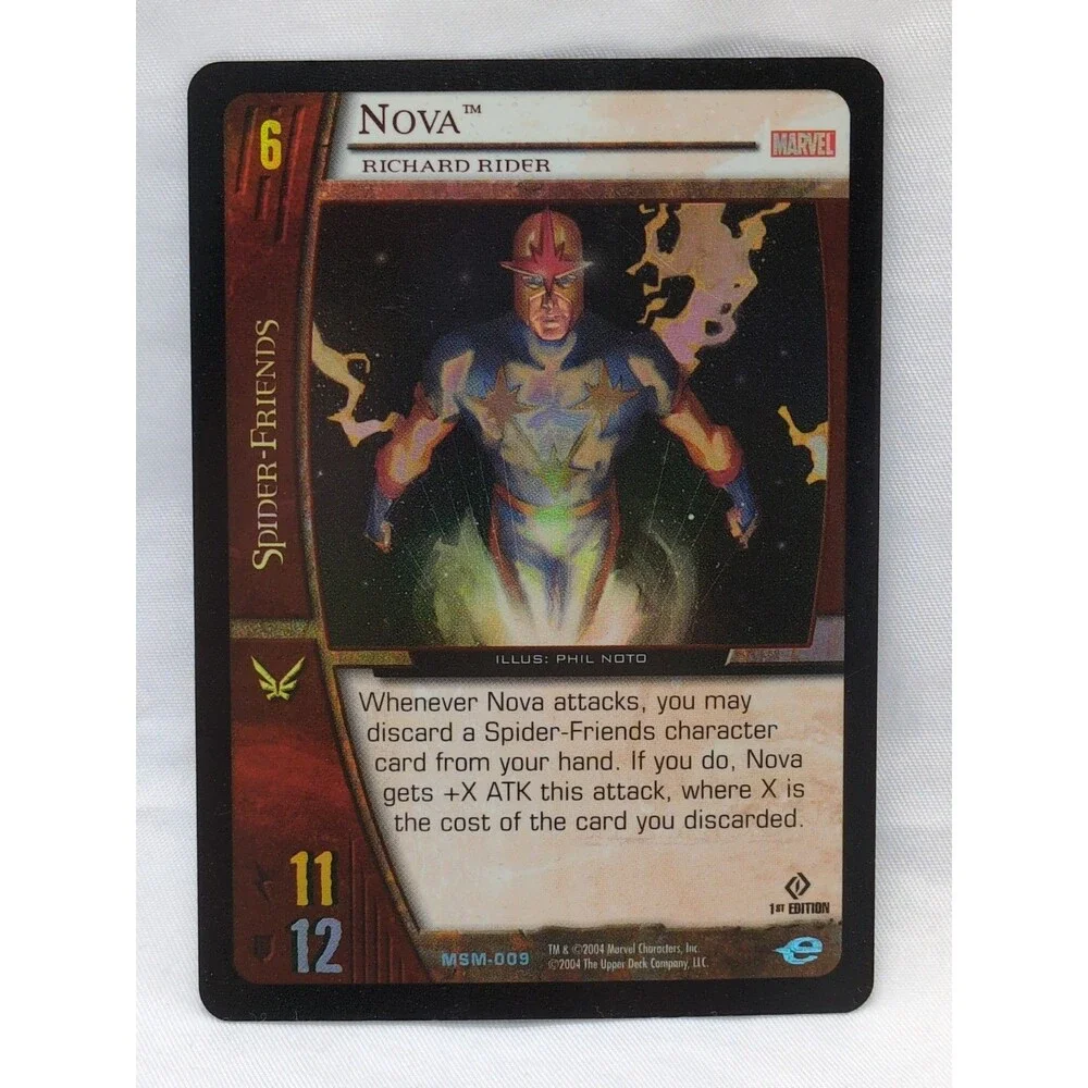 Foil Nova Vs System Web Of Spiderman Uncommon 1st Edition Card MSM-009